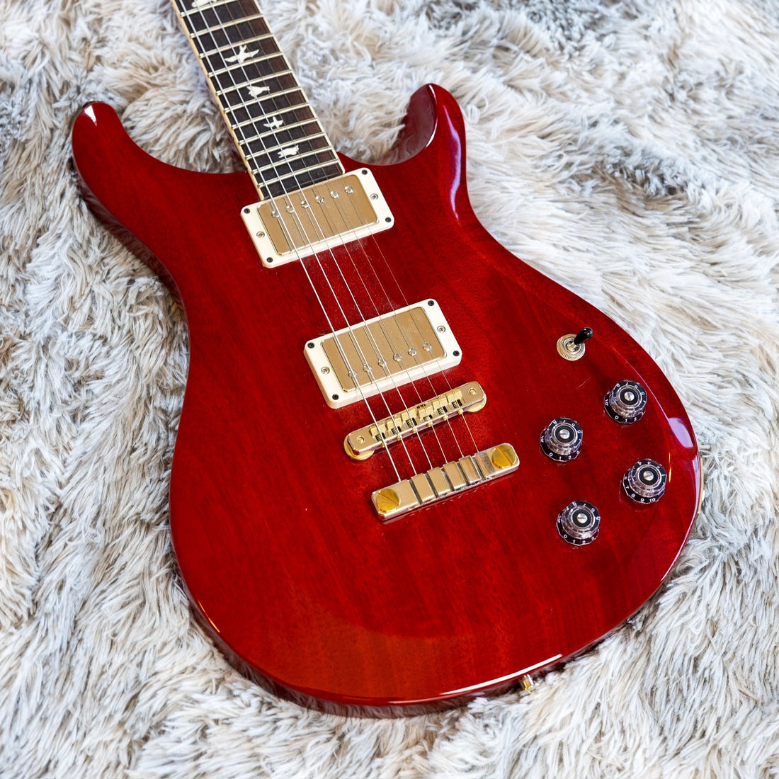 Glossy Vintage Cherry PRS S2 McCarty 594 electric guitar body with clean gold hardware