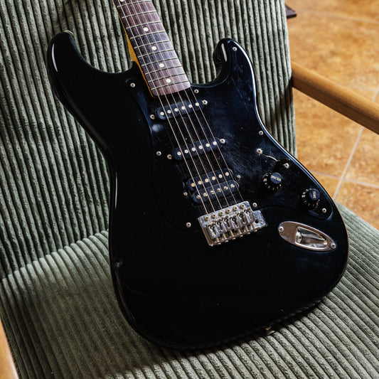 Black 1986 Fender Japan Boxer Series ST-456 Stratocaster with HSS pickups