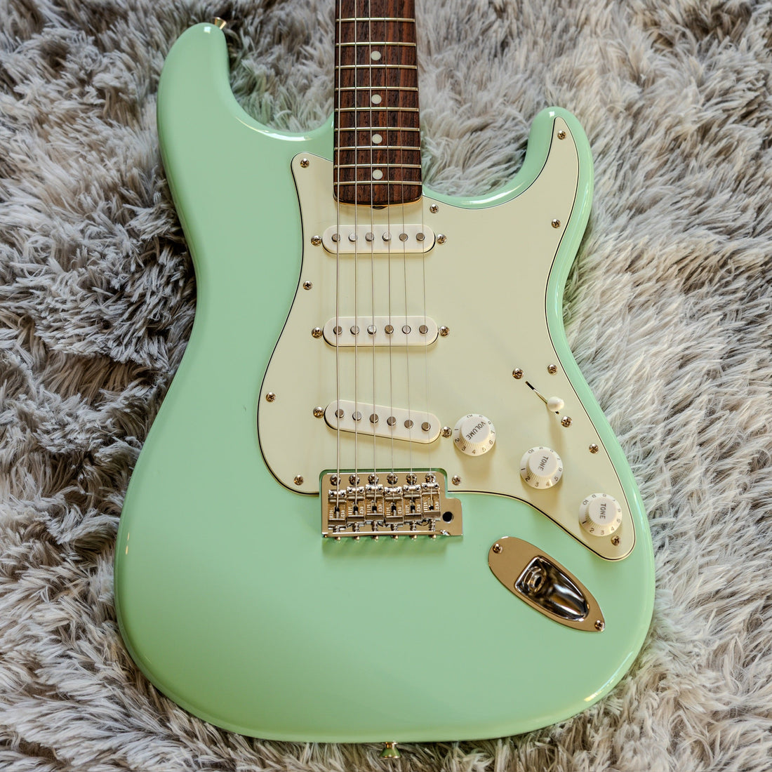 Japanese-made Fender ST-62 Stratocaster reissue in Surf Green