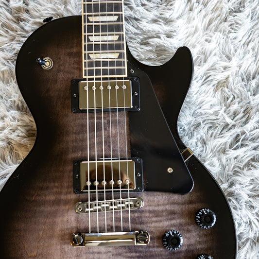 Open-coil humbuckers on a Gibson Les Paul, exposed bobbins showing where thousands of turns of copper wire are wound