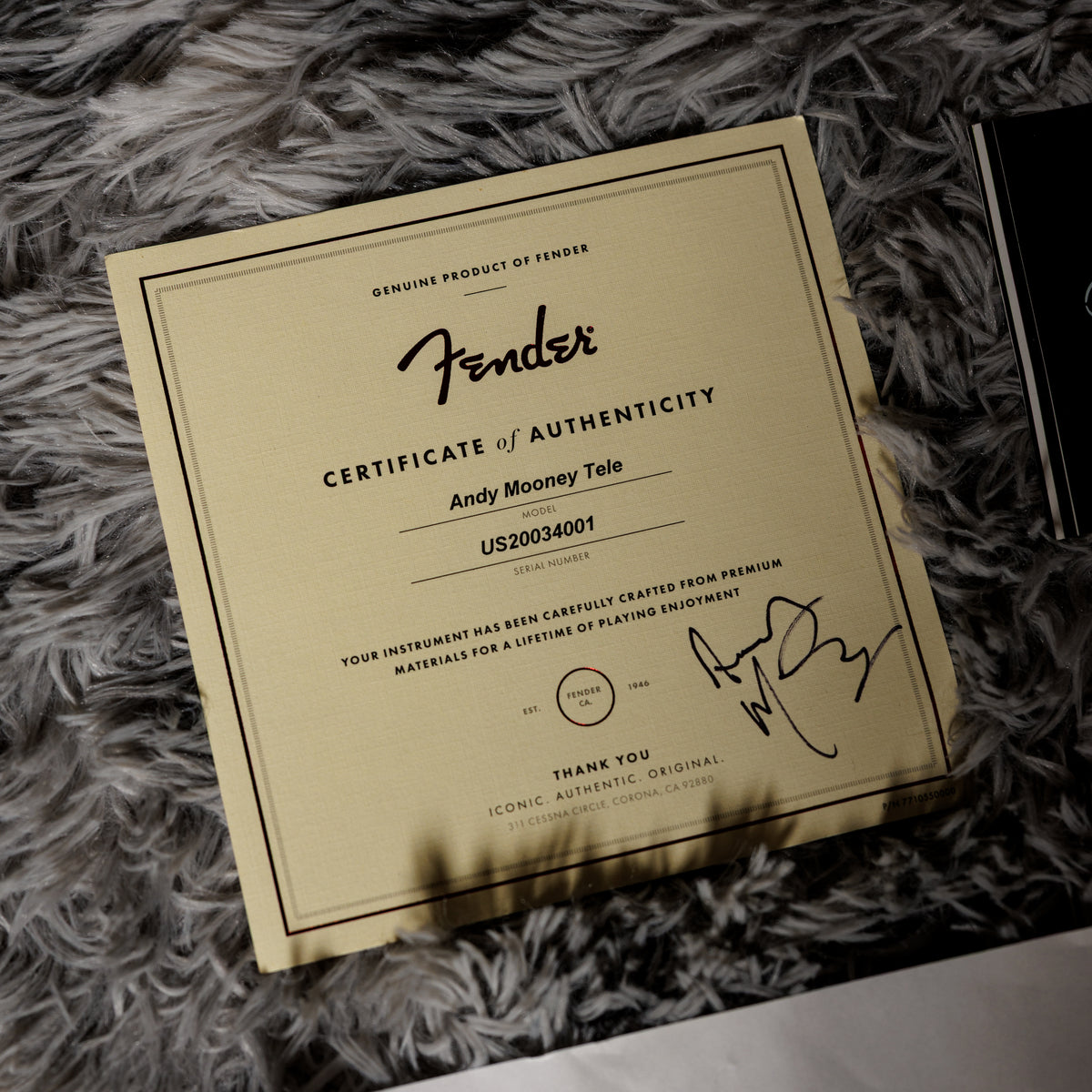 Fender Custom Shop Andy Mooney Telecaster 2021 - World Stamp Andorra