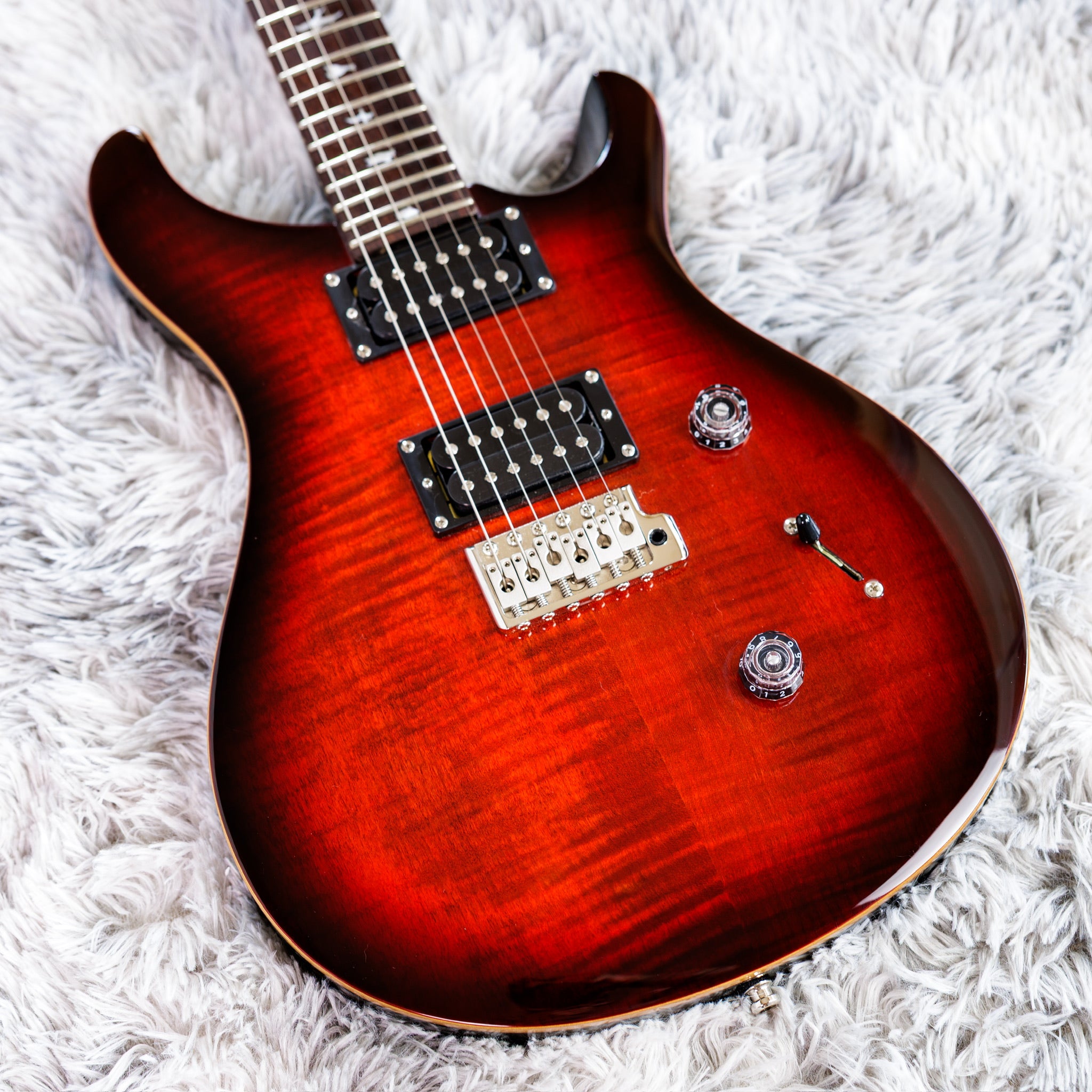 PRS SE Custom 24 2022 - Fire Red Burst – Aeonic Frets