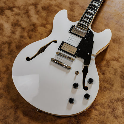 Minty D'Angelico Premier DC Semi-Hollow Double Cutaway with Stop-Bar Tailpiece 2010s - White