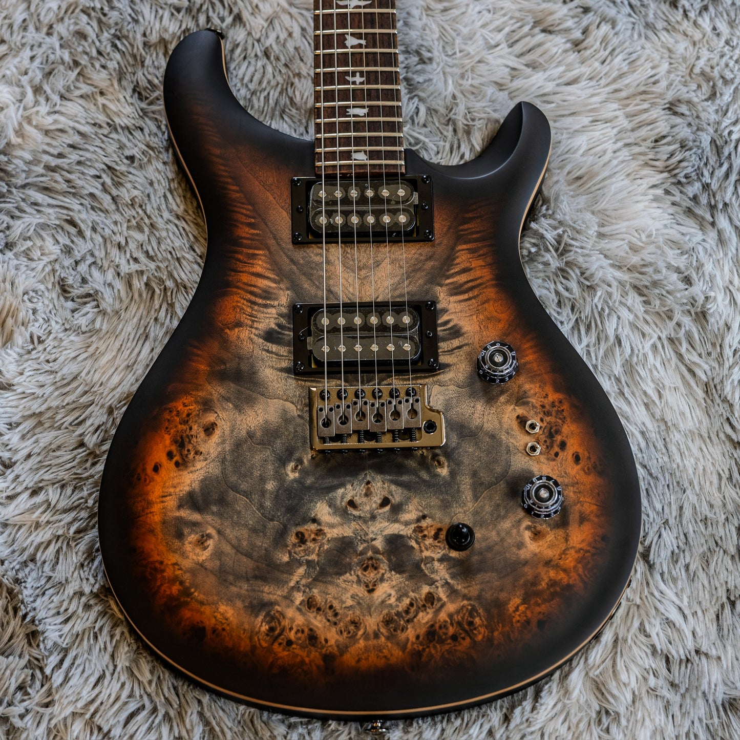 Minty PRS SE Custom 24-08 Poplar Burl Limited Edition 2025 - Charcoal Cherry Midnight Burst
