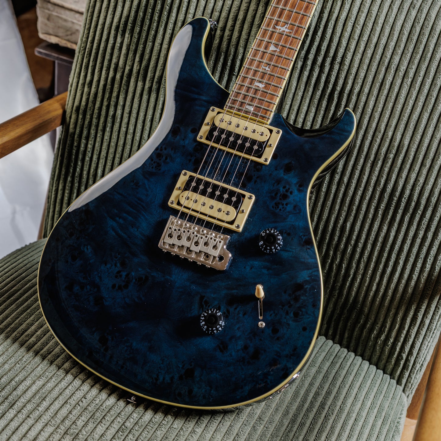 PRS SE Custom 24 Exotic Poplar Burl Limited Edition 2019 - 2020 - Whale Blue