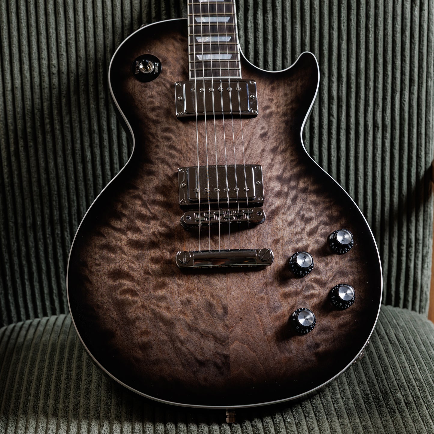 Gibson Mark Morton Signature Les Paul Modern Quilt 2026 - Translucent Ebony Burst Satin