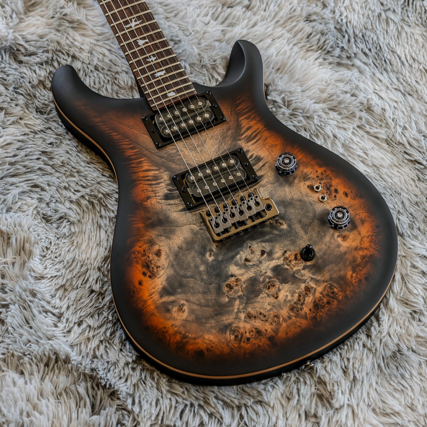 Minty PRS SE Custom 24-08 Poplar Burl Limited Edition 2025 - Charcoal Cherry Midnight Burst