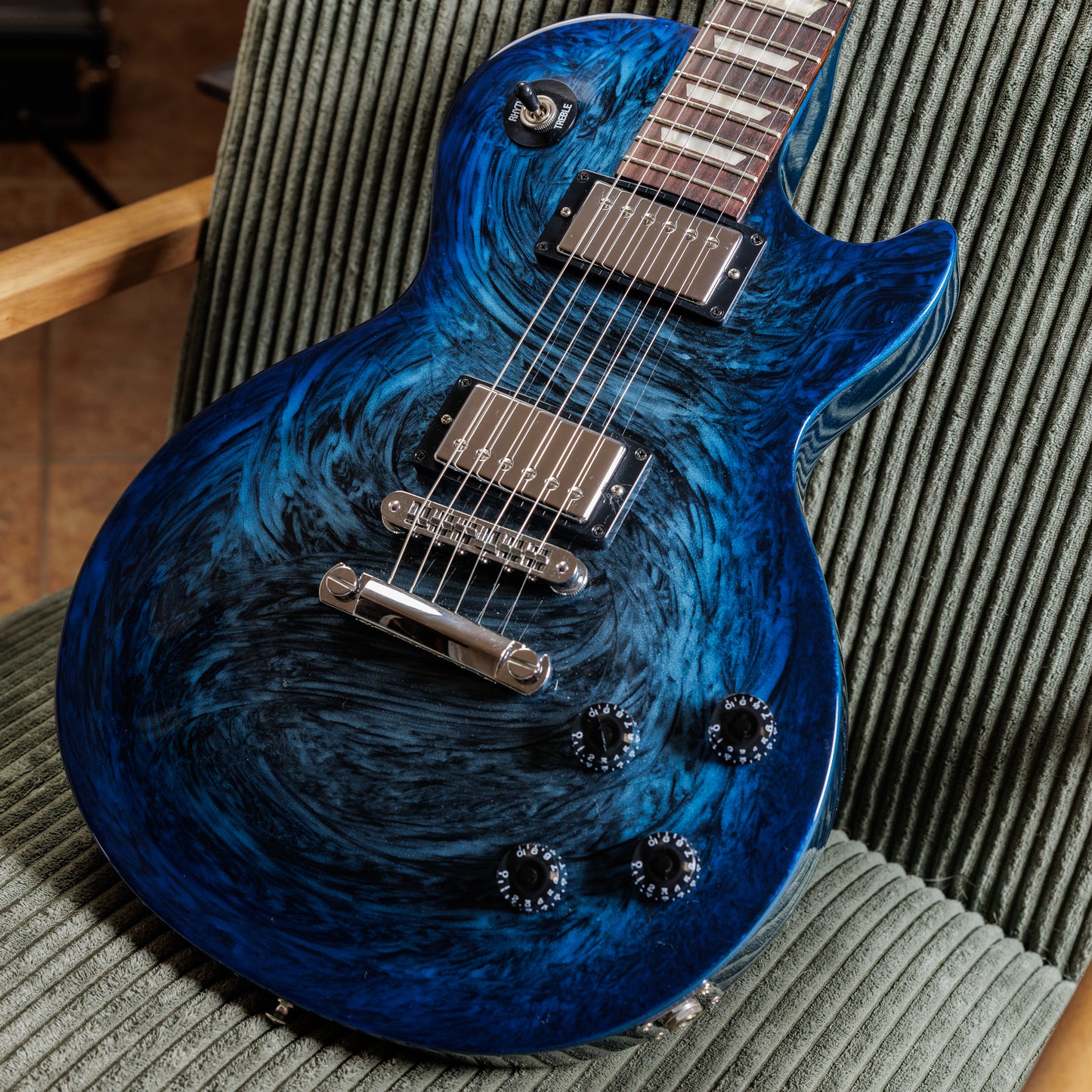 RARE Gibson USA Anniversary Nashville Flood Les Paul Studio 2011 - Blue Swirl Burst