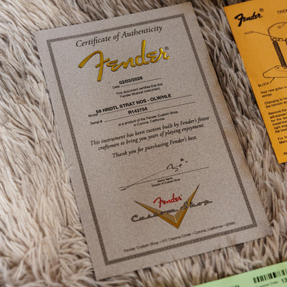 Fender Custom Shop 1959 Stratocaster NOS Olympic White / HLE Gold Lace Sensors