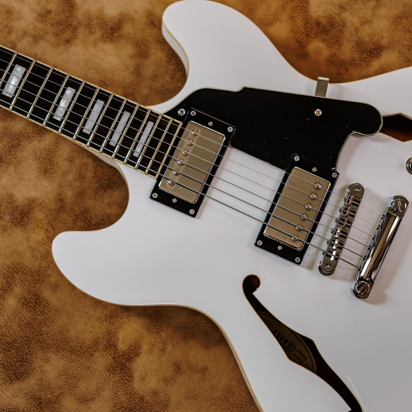 Minty D'Angelico Premier DC Semi-Hollow Double Cutaway with Stop-Bar Tailpiece 2010s - White