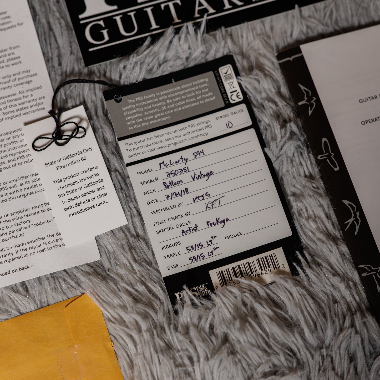 PRS McCarty 594 Artist Top Wood Library