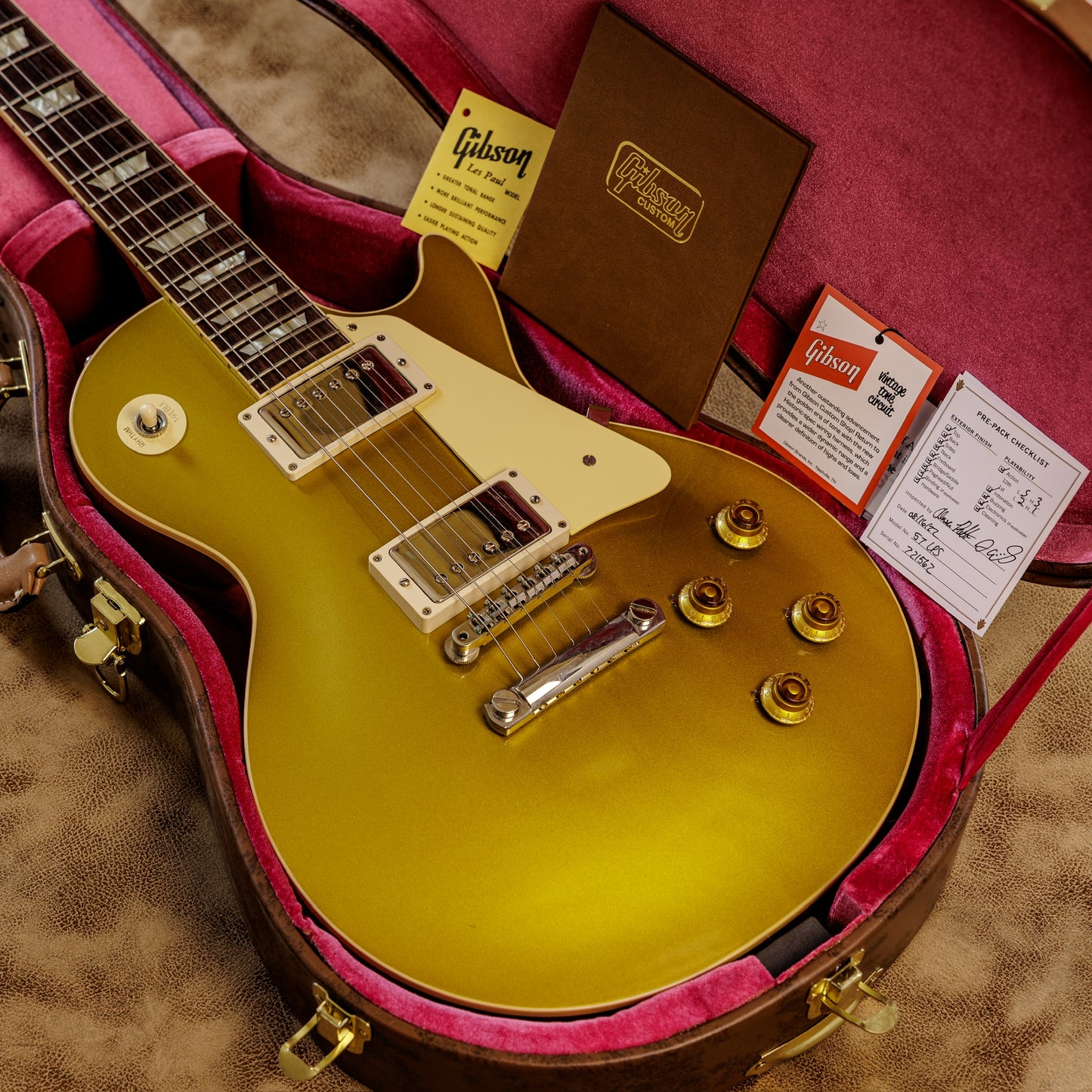 Gibson Custom Shop R7 ’57 Les Paul Standard Reissue Goldtop – Made to Measure Gloss – Case Candy