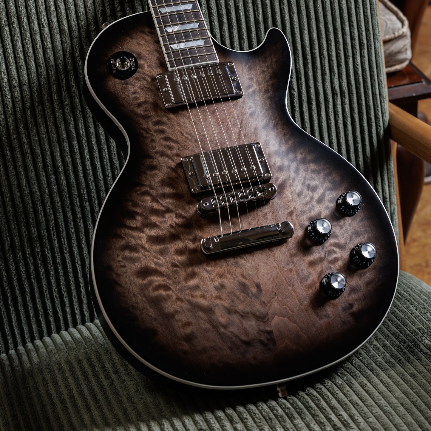 Gibson Mark Morton Signature Les Paul Modern Quilt 2026 - Translucent Ebony Burst Satin