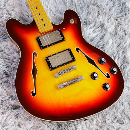 Fender Modern Player Starcaster Guitar 2014 - 2017 - Aged Cherry Burst