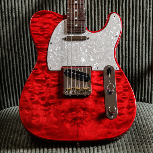 Fender MIJ Hybrid II Telecaster QMT 2024 Collection 2024 - Red Beryl