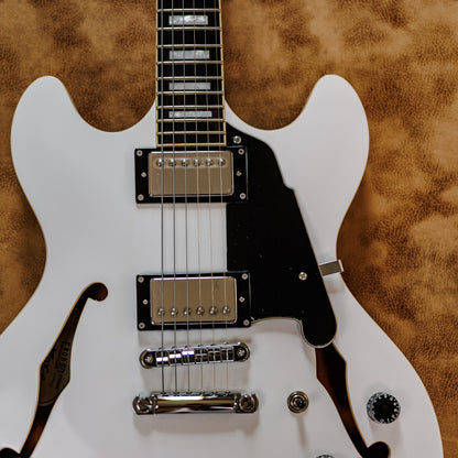 Minty D'Angelico Premier DC Semi-Hollow Double Cutaway with Stop-Bar Tailpiece 2010s - White