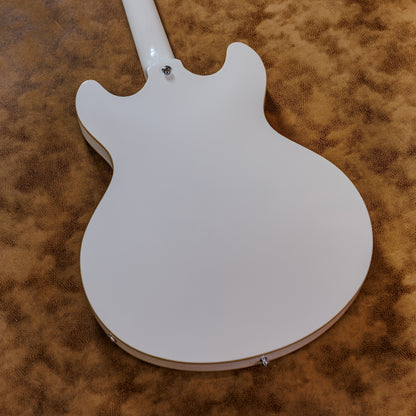 Minty D'Angelico Premier DC Semi-Hollow Double Cutaway with Stop-Bar Tailpiece 2010s - White