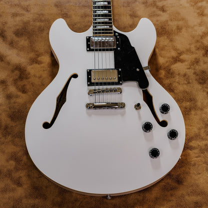 Minty D'Angelico Premier DC Semi-Hollow Double Cutaway with Stop-Bar Tailpiece 2010s - White