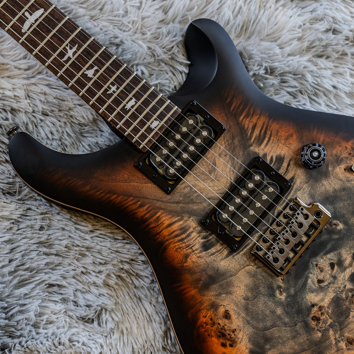 Minty PRS SE Custom 24-08 Poplar Burl Limited Edition 2025 - Charcoal Cherry Midnight Burst