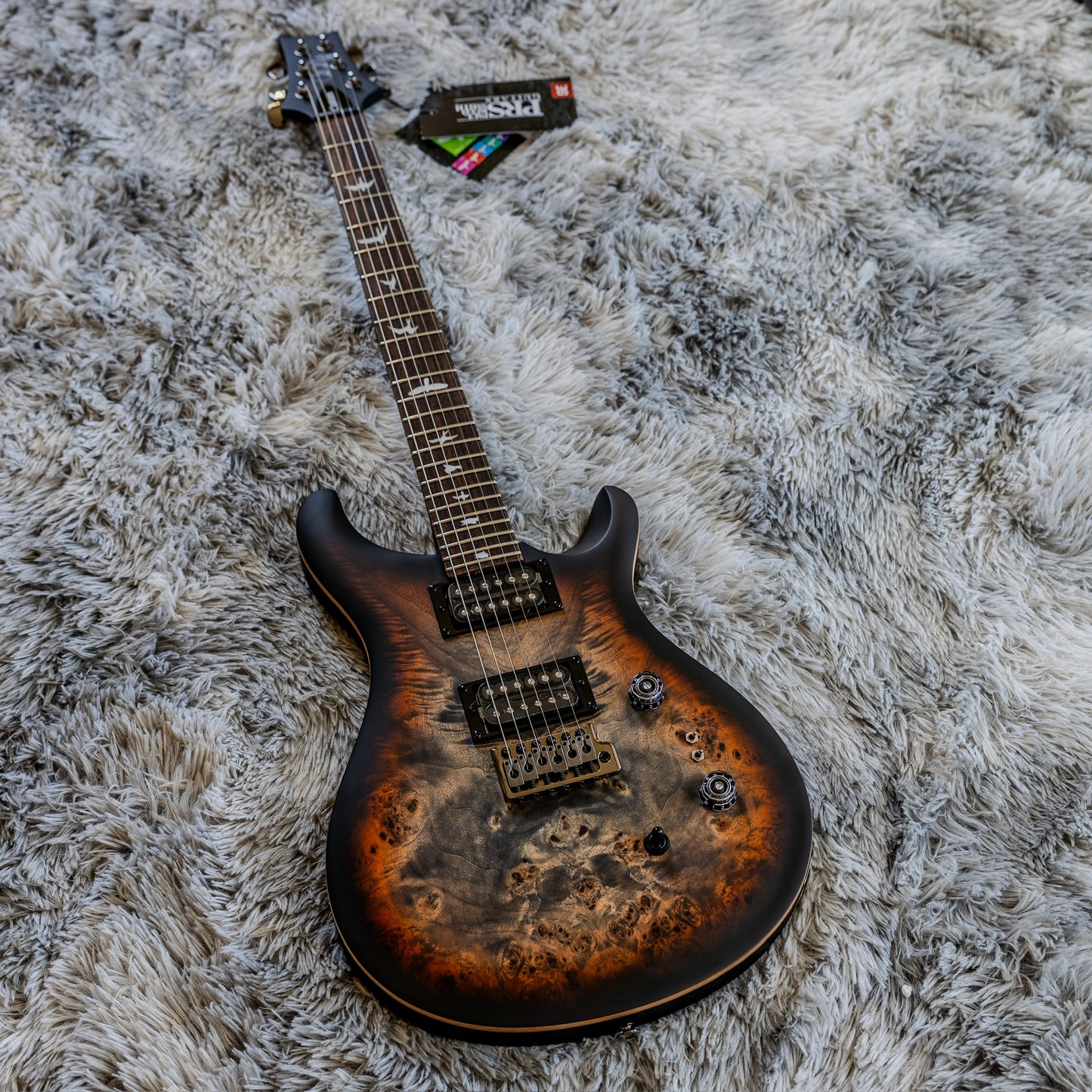 Minty PRS SE Custom 24-08 Poplar Burl Limited Edition 2025 - Charcoal Cherry Midnight Burst