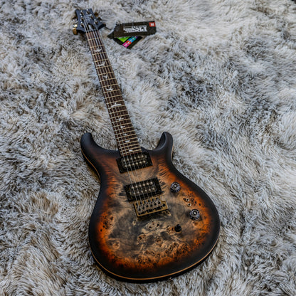 Minty PRS SE Custom 24-08 Poplar Burl Limited Edition 2025 - Charcoal Cherry Midnight Burst