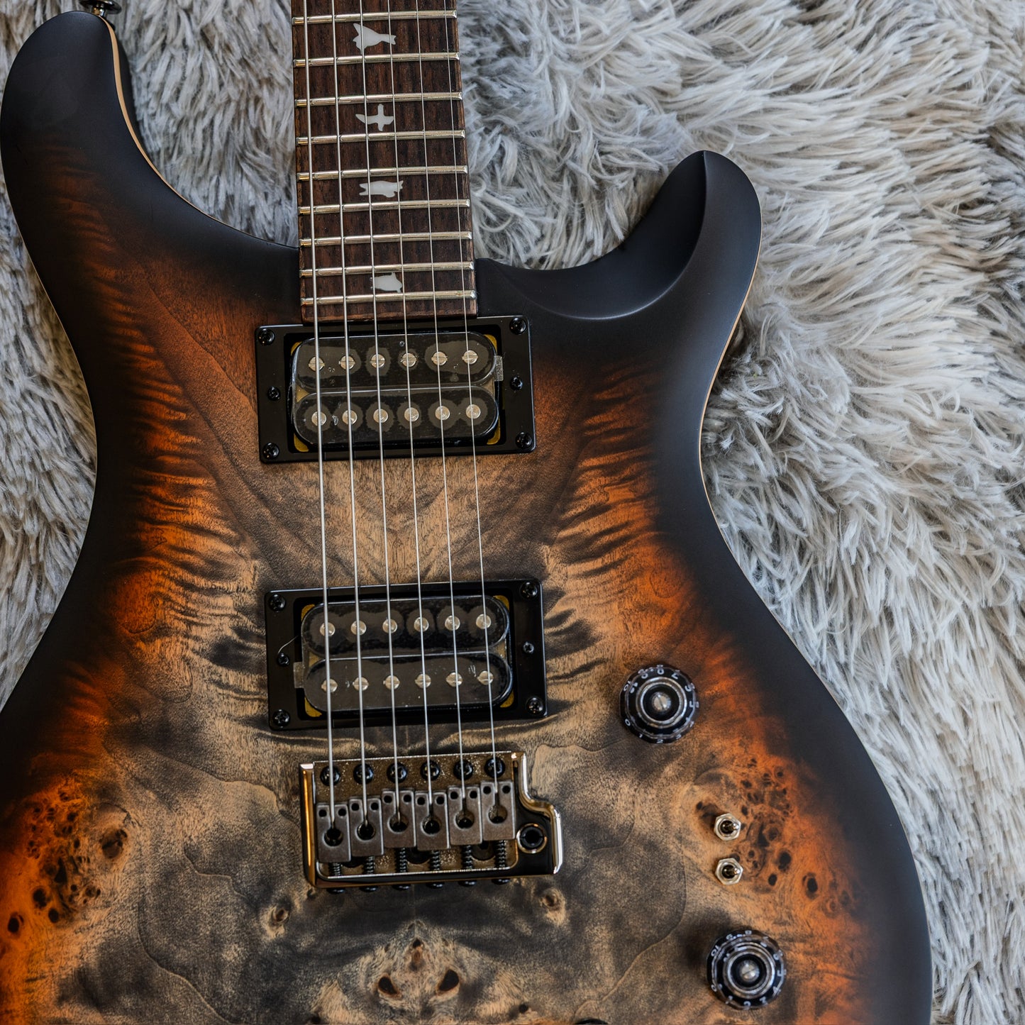 Minty PRS SE Custom 24-08 Poplar Burl Limited Edition 2025 - Charcoal Cherry Midnight Burst