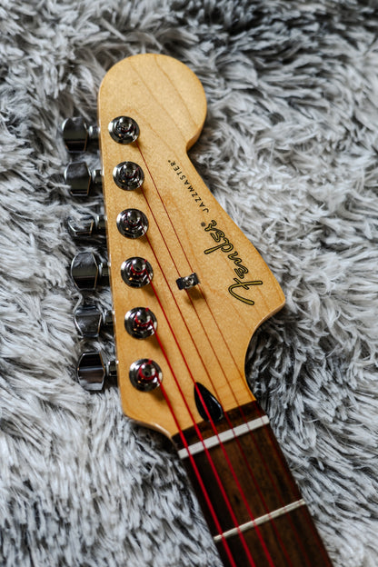 Fender Special Edition Blacktop Jazzmaster HH Stripe 2015-2016 - Black with Candy Apple Red Racing Stripe