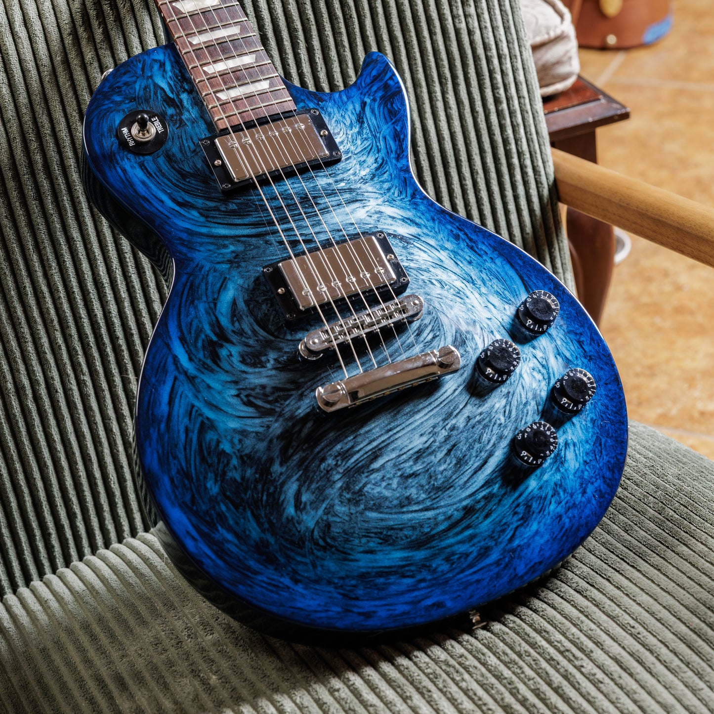 RARE Gibson USA Anniversary Nashville Flood Les Paul Studio 2011 - Blue Swirl Burst