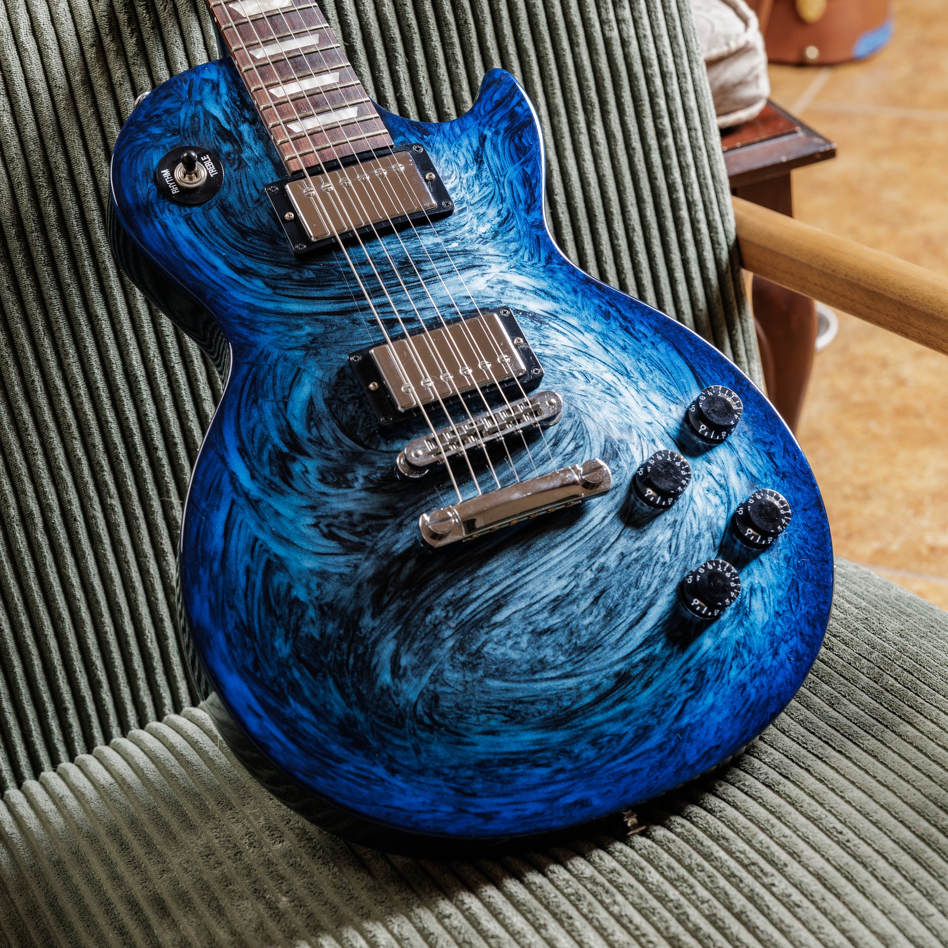 RARE Gibson USA Anniversary Nashville Flood Les Paul Studio 2011 - Blue Swirl Burst