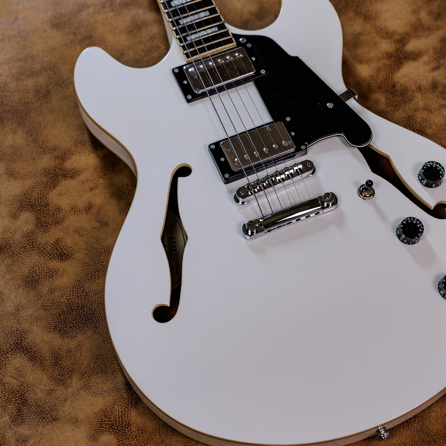 Minty D'Angelico Premier DC Semi-Hollow Double Cutaway with Stop-Bar Tailpiece 2010s - White