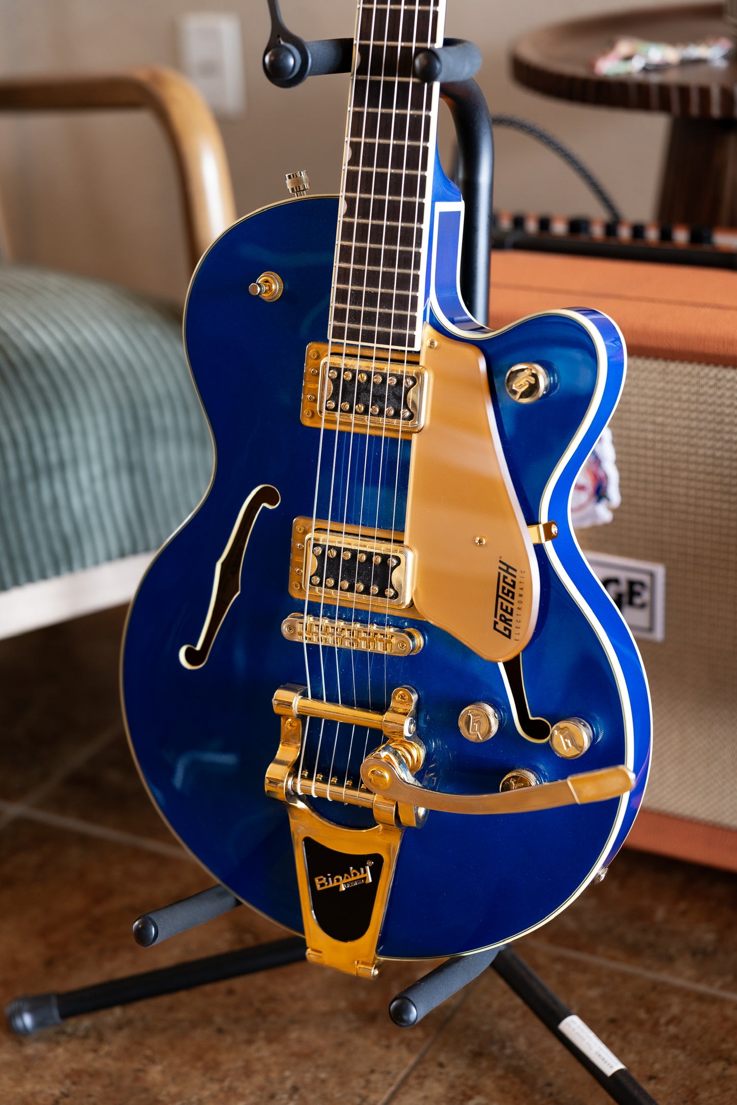 Gretsch G5655TG Electromatic Center Block Jr. Single Cutaway with Gold Hardware 2019 - Present - Azure Metallic