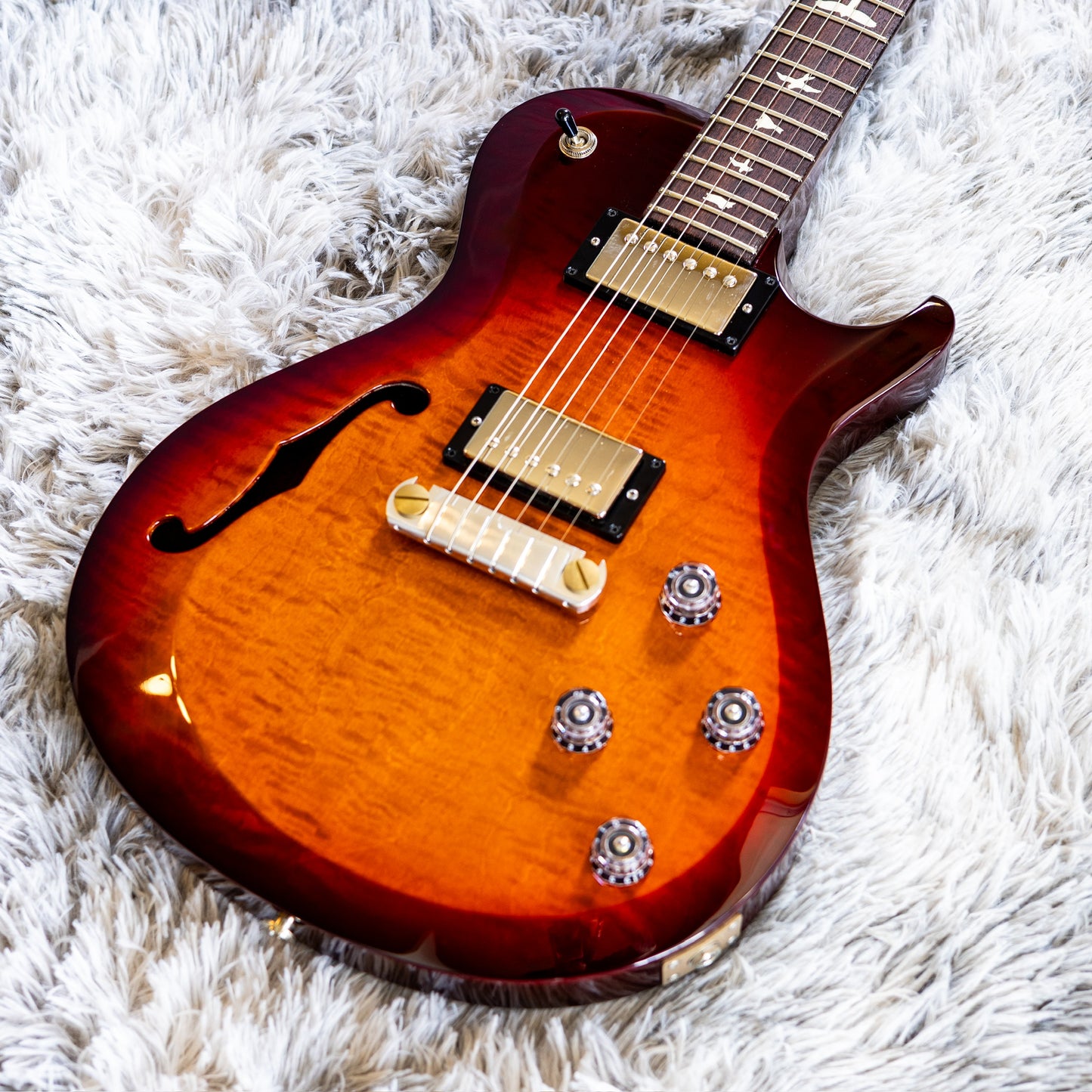 CLEAN PRS S2 Singlecut Semi-Hollow 2014 - 2019 - Dark Cherry Burst