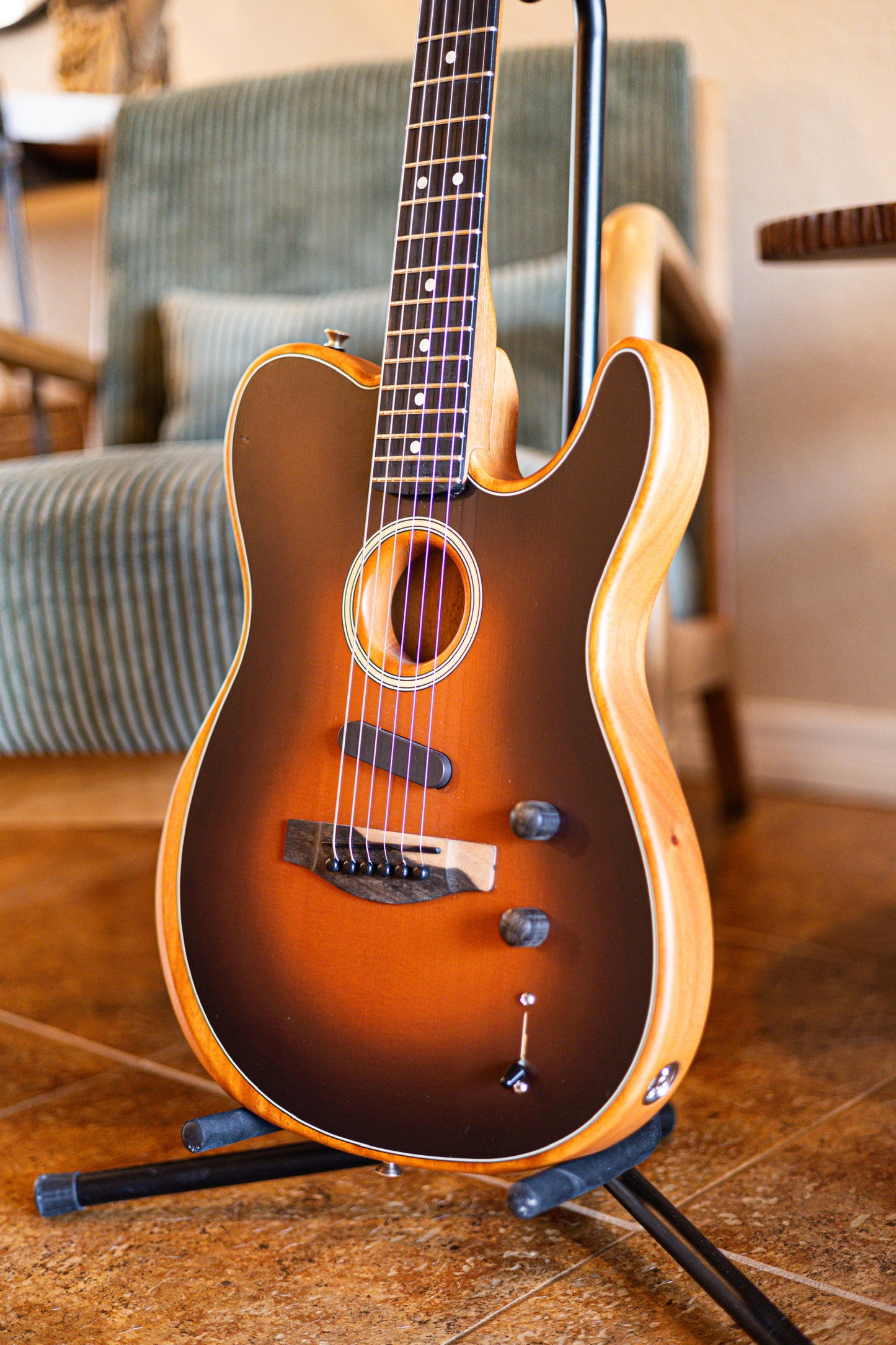 Fender American Acoustasonic Telecaster All-Mahogany 2022 - Present - Bourbon Burst